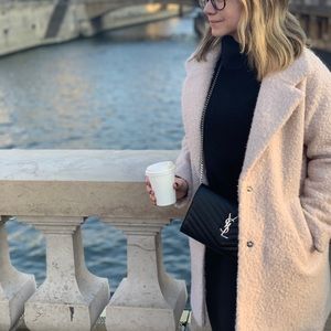 Pale pink teddy ASOS coat! Size 2